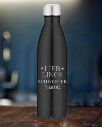 Isolierflasche schwarz Lieblings