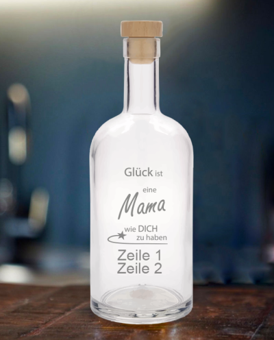 Dekoflasche 700ml glück ist Mama