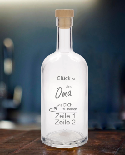 Dekoflasche 700ml glück ist Oma